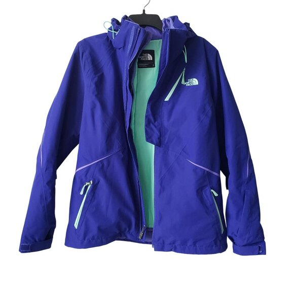 The North Face Kira Triclimate Women L Snow Jacket Waterproof 3 in 1 Purple Mint - Picture 1 of 16